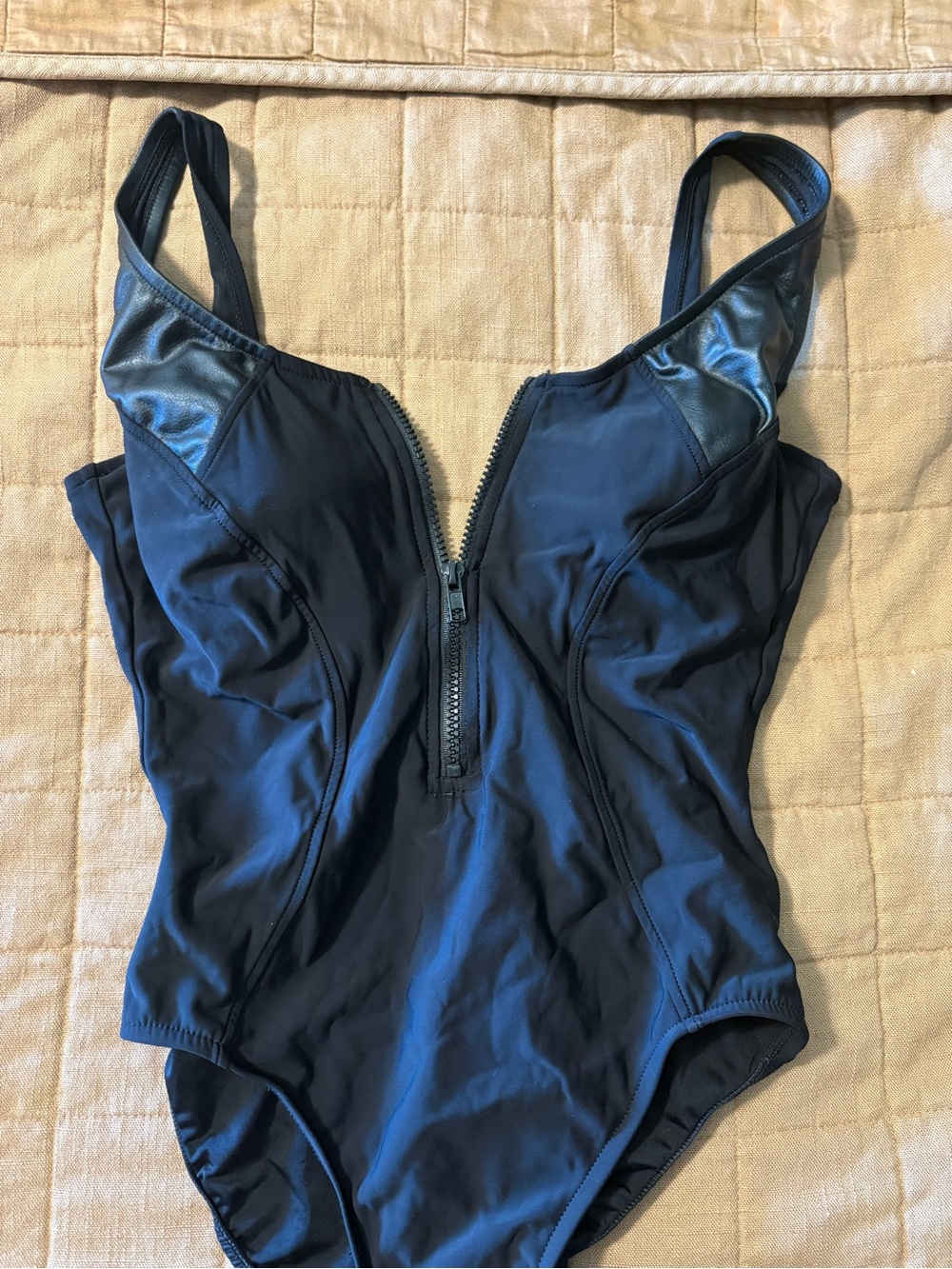 Aqua Green black one-piece swimsuit in size Small